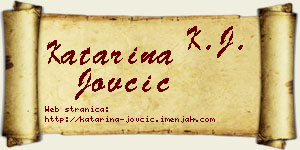 Katarina Jovčić vizit kartica